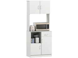 Armario De Cocina Con 1 Cajón Estante Ajustable Y Abierto Estilo Moderno Antivuelco 71x41x178 Cm Blanco