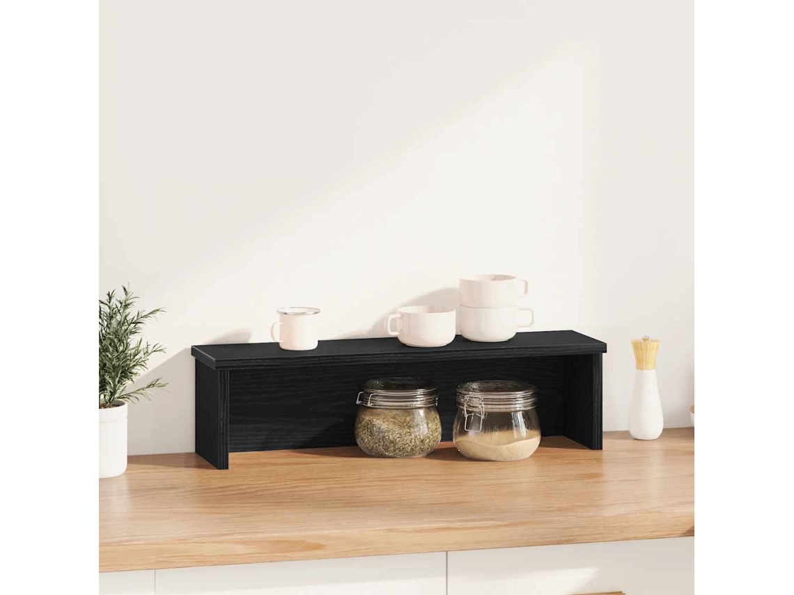 Juego de 2 estantes de cocina apilables negros MAISON EXCLUSIVE 50x15x16 cm