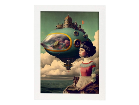 NACNIC Poster De Otro Mundo En Estilo Surrealismo Cinematográfico Ilustraciones Y Grabados De Historieta Abstracta Y Artística A4 Marcos Blancos