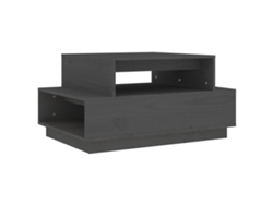 Mesa de centro gris MAISON EXCLUSIVE en madera maciza de pino (80x55x40,5 cm)