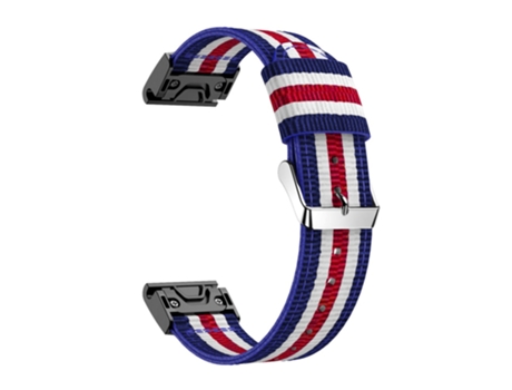 Correa de nailon para Garmin Fenix 5X - azul/blanco/rojo/blanco/azul