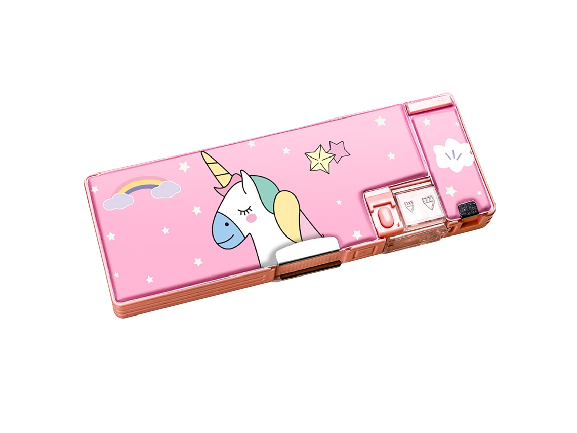 Estuche De Lápices Cute Cartoon Doble Lado Con Sacapuntas Grande Capacidad Portátil Para Niños Colegio Monster