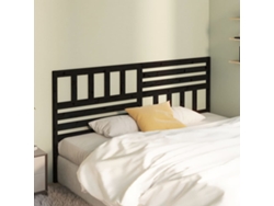 Cabecero De Cama Madera Maciza De Pino Negro 206x4x100 Cm