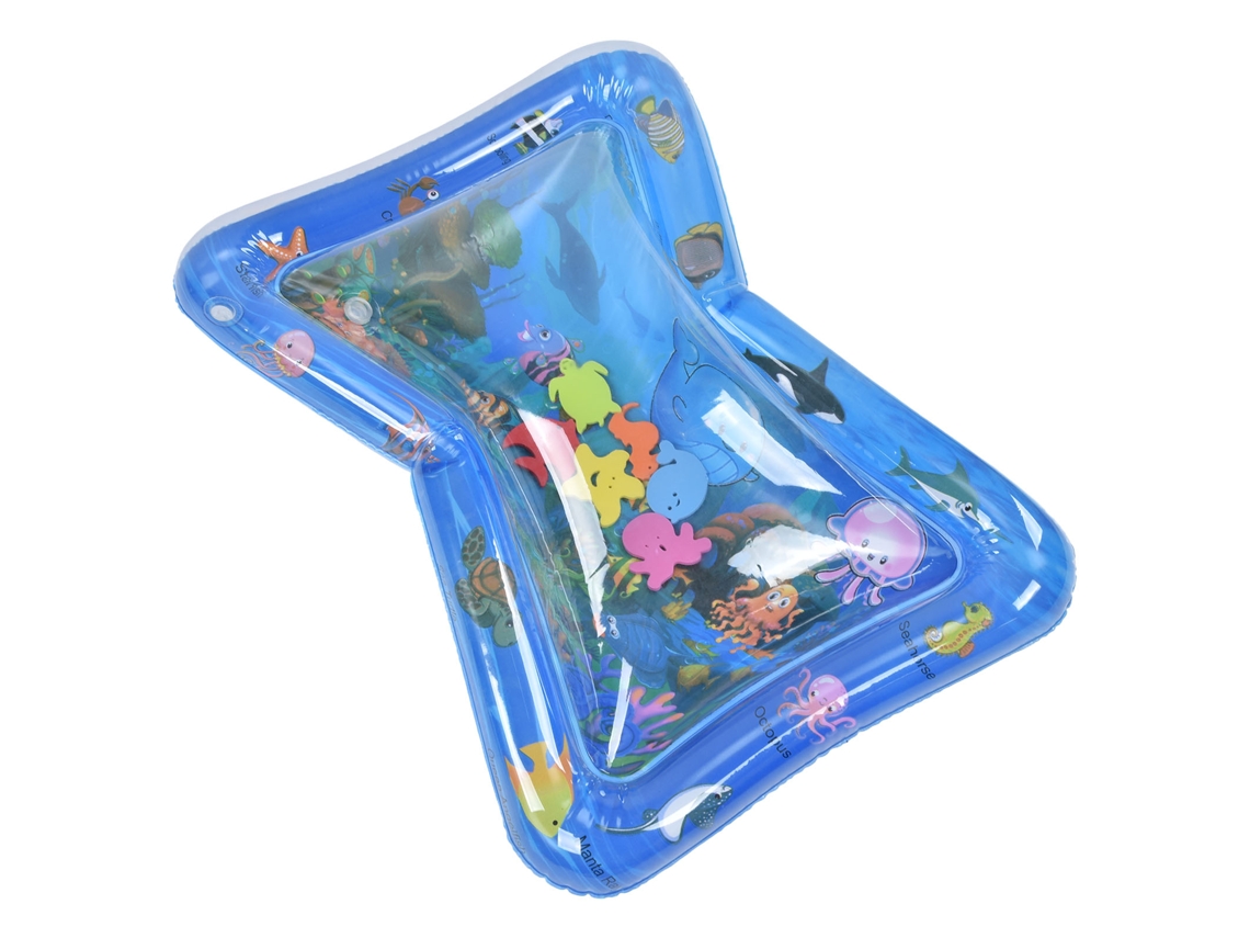 Colchoneta inflable de PVC azul para bebés y niños pequeños de 1 a 3 años