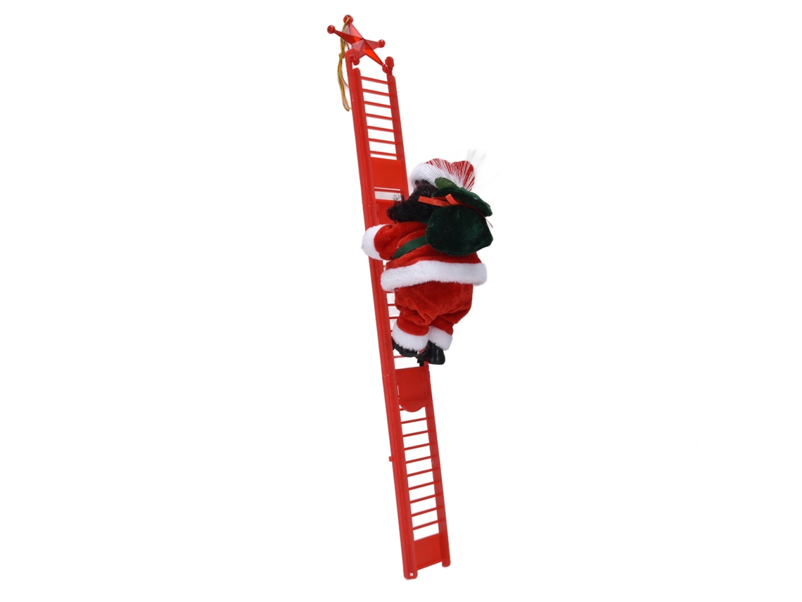 2026-juguete Eléctrico Papá Noel Raza Negra Trepando Árbol De Navidad Decoración Ornamentos Escaparate Escalera Óptica Sencilla