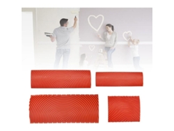 2026-rodillo De Pintura De Textura De Madera En Goma Con 4 Diseños, Para Pared Y Muebles, Rojo