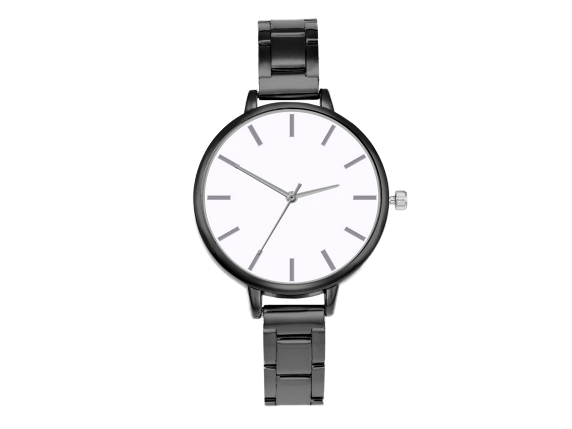 Reloj De Pulsera Delgado Para Mujer Con Brazalete De Metal, Esfera En Blanco Y Negro, Movimiento De Cuarzo.