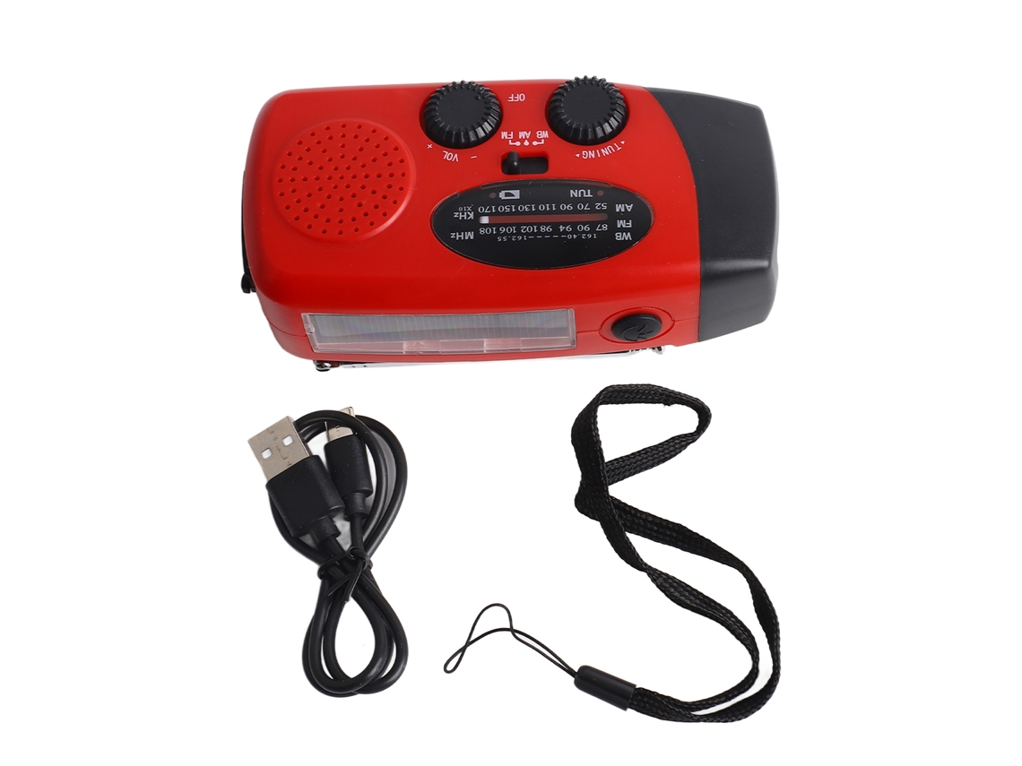 Radio De Emergencia Con Luz Led, Carga Solar Y Manivela, Función Noaa, Am/fm, Abs, Prevención De Desastres.