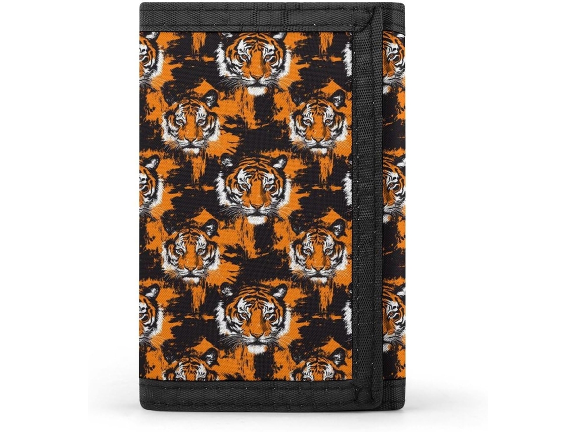 Cartera Compacta Poliéster Con Cremallera Para Hombre Diseño Estampado