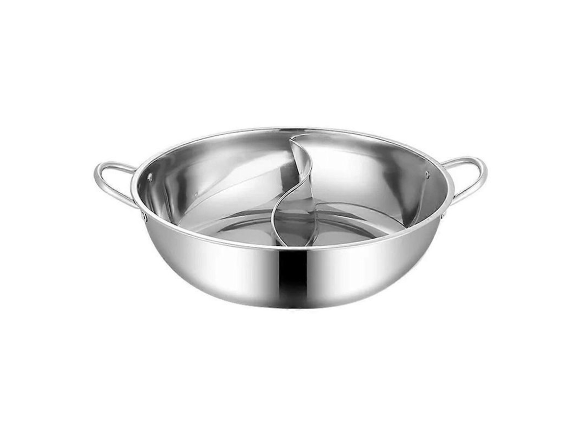 Olla Doble De Acero Inoxidable Con Dos Compartimentos, Compatible Con Estufas De Gas, Para Cocinar Sopas En Casa, 32 Cm.