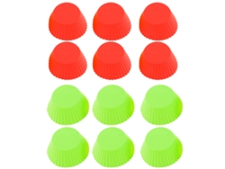 NEVEANCE Tazas de silicona reutilizables antiadherentes para hornear, moldes para cupcakes y muffins