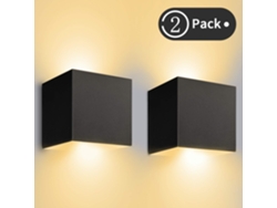 Arandela De Parede Interna/externa: Led De 12w Ajustável, Branco Quente 3000k, À Prova D'água Ip65 — Preto