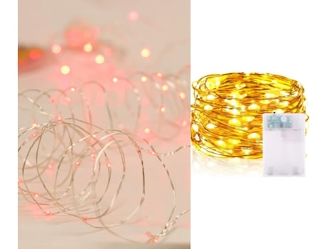 Guirnaldas Luces LED alambre de cobre Decoración Interior Varios Colores con Bateria 3AA 50LED 4.9M Rojo SELEOK