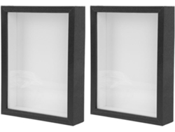 Caja de exhibición de plástico negro para muestras, 2 piezas, marco para plantas simple y elegante, ideal para decoración DIY GOKOCO