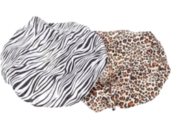 Conjunto De 3 Piezas: Gorro De Satén Cómodo, Gorro De Noche Para Dormir Y Para El Cabello, Y Estampado De Leopardo Dorado.
