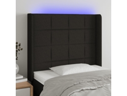 Cabecero Con Led De Tela Negro 93x16x118/128 Cm