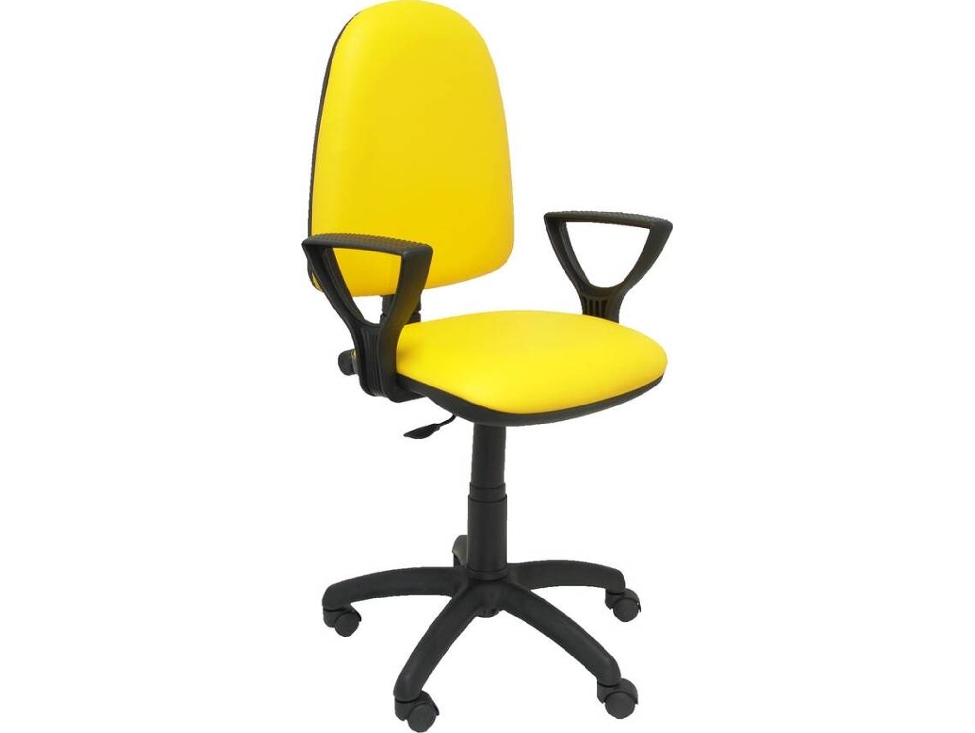Silla de Escritorio Operativa PYC Alcala Amarillo BF (Brazos Fijos - Piel sintética)