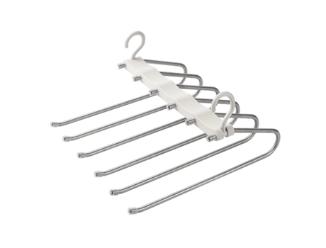Cabide multifuncional para roupas, armazenamento com economia de espaço externo, 6 camadas, calças, rack Blanco