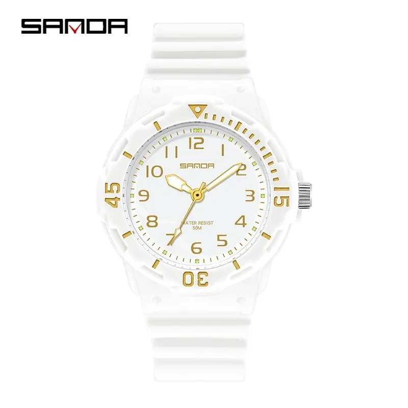 Reloj De Mujer (platino) Resistente Al Agua Hasta 50 M Con Correa De Tpu.