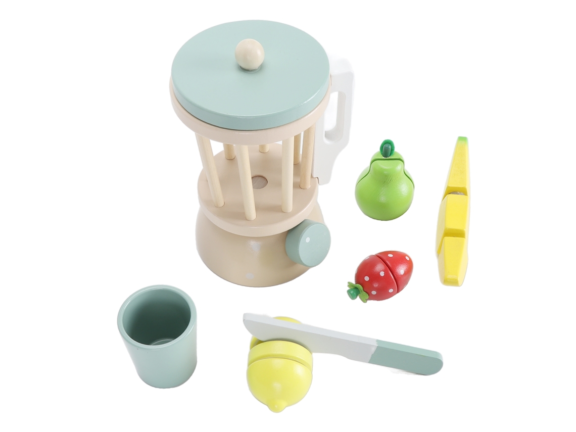 Licuadora De Juguete De Madera Para Niños: Simulación Educativa De Jugo Con Fruta.