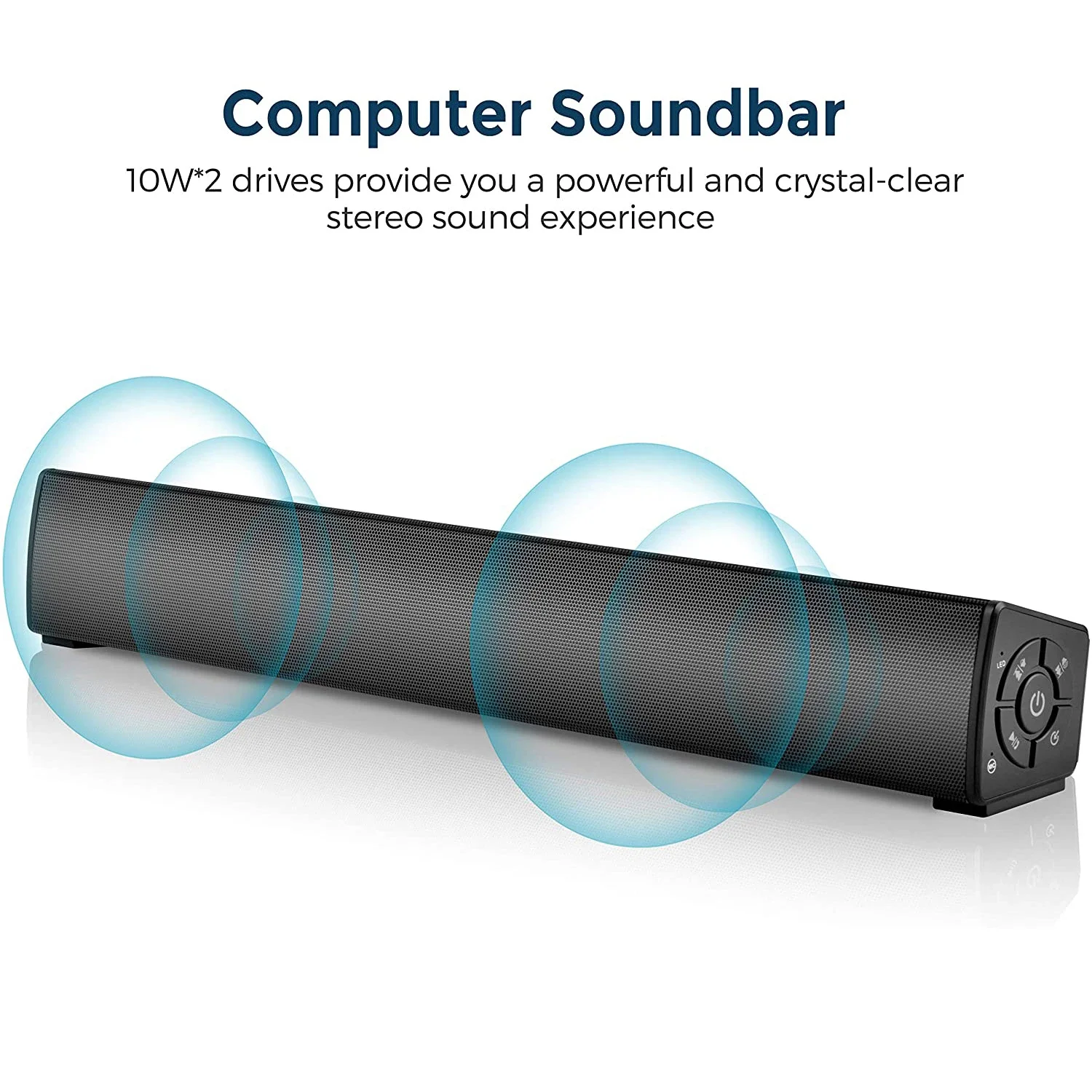Altavoz estéreo Bluetooth de 20 W, ranura para tarjeta TF, entrada auxiliar y mando a distancia MDUG.