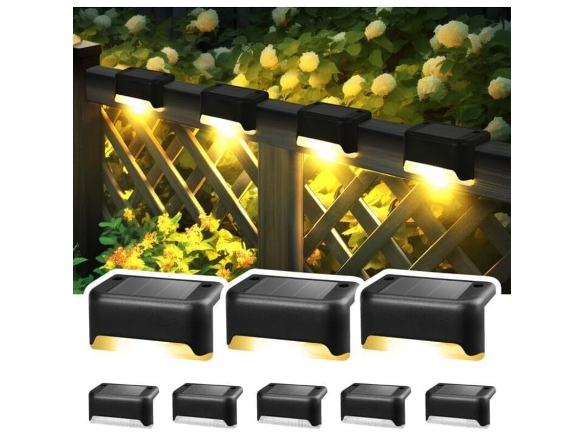 Juego De 8 Luces Solares Impermeables Para Vallas, Escaleras Y Patios.