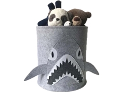 Cesta para juguetes con forma de tiburón, fieltro gris, para guardar juguetes infantiles, 35 x 35 x 35 cm, Tommy01
