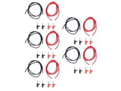 Juego De 5 Cables De Prueba Tipo Banana De 4 Mm Y 1 Mm² Para Enchufes De Latón Abs De 30 V Ca Y 60 V Cc De 19 A.