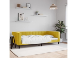 Sofá Cama Sin Colchón Terciopelo Amarillo 100x200 Cm