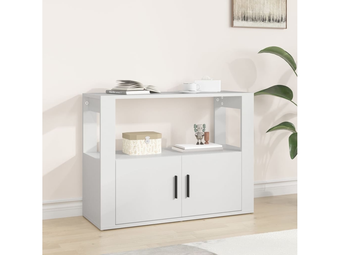 Aparador De Madera Contrachapada Blanco 80x30x60 Cm