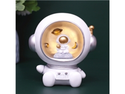 Lámpara de mesa de astronauta 2026 en resina sintética, luz nocturna decorativa, estrella, blanca elevable, para sala de estar o vitrina de vinos.