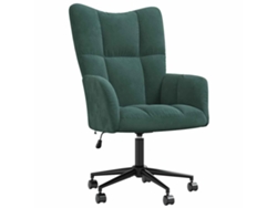 Sillón lounge con ruedas, diseño moderno en terciopelo verde oscuro Dec026788