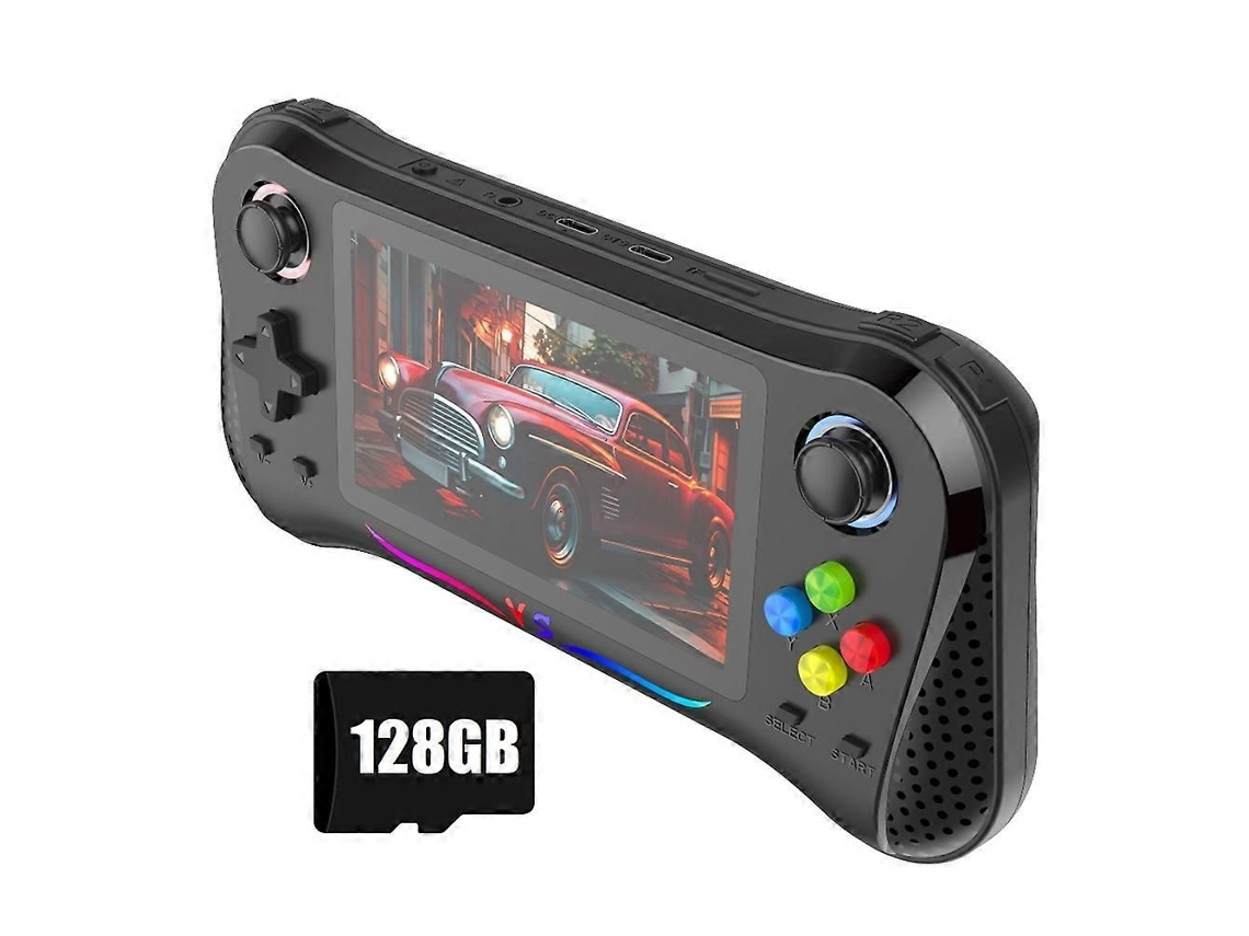 Consola de juegos portátil retro GOKOCO X8m con 128 GB de almacenamiento, más de 25.000 juegos, pantalla IPS de 4,5 pulgadas y compatibilidad con múltiples emuladores.