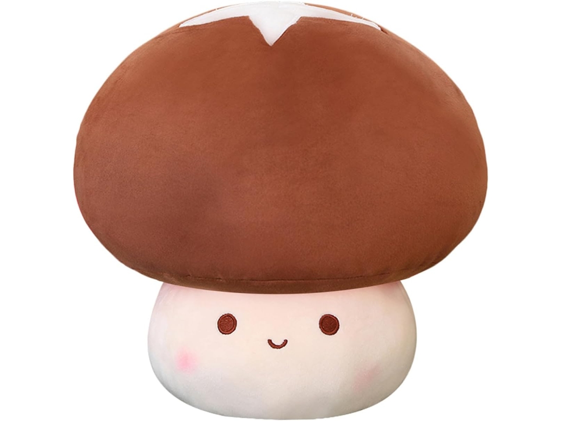 Cojín decorativo de felpa con forma de seta, 23 cm, unisex, suave, para sofá, dormitorio o sala de estar.
