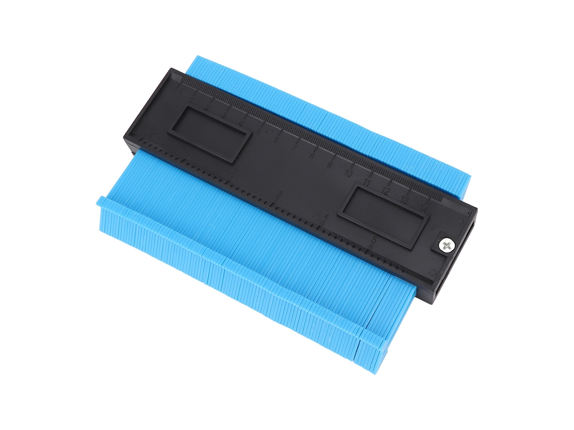 Herramienta de medición de formas irregulares de plástico ABS de 6 pulgadas para carpintería, azul