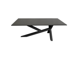 Mesa de Salón, Comedor, Oficina, Reunión. Patas Metálicas XY Negro. 160x90 cm. Gris. OFILIKE