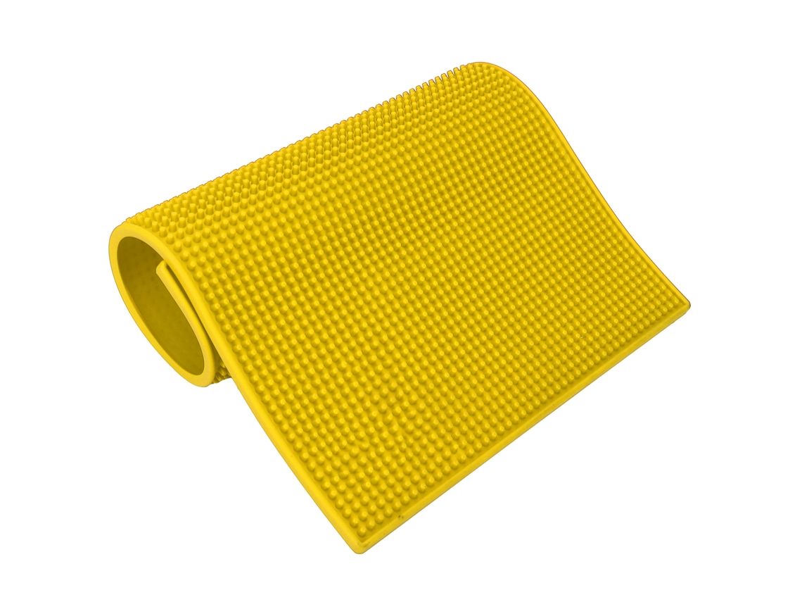 Alfombrilla Antideslizante Para Herramientas De Peluquería, Almacenamiento De Tijeras, Peines Y Suministros De Salón, Color Amarillo.