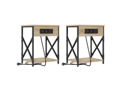 Juego de 2 mesitas de noche de roble Sonoma 41x31x51 cm MAISON EXCLUSIVE