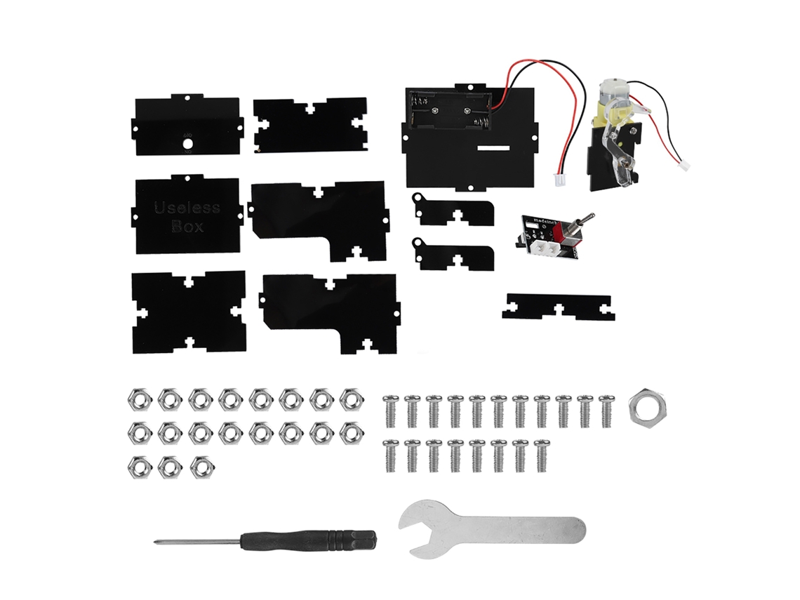 Caja Inútil Diy Juguete Divertido Regalo Único Kit De Piezas Automáticas Déjame En Paz Negro
