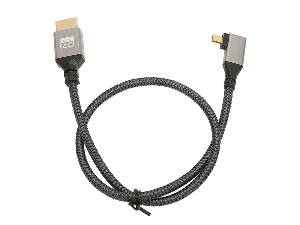 Cabo De Interface Multimídia Hd 4k 60hz 18gbps Macho Para Macho Curvo 0.5m Alta Velocidade