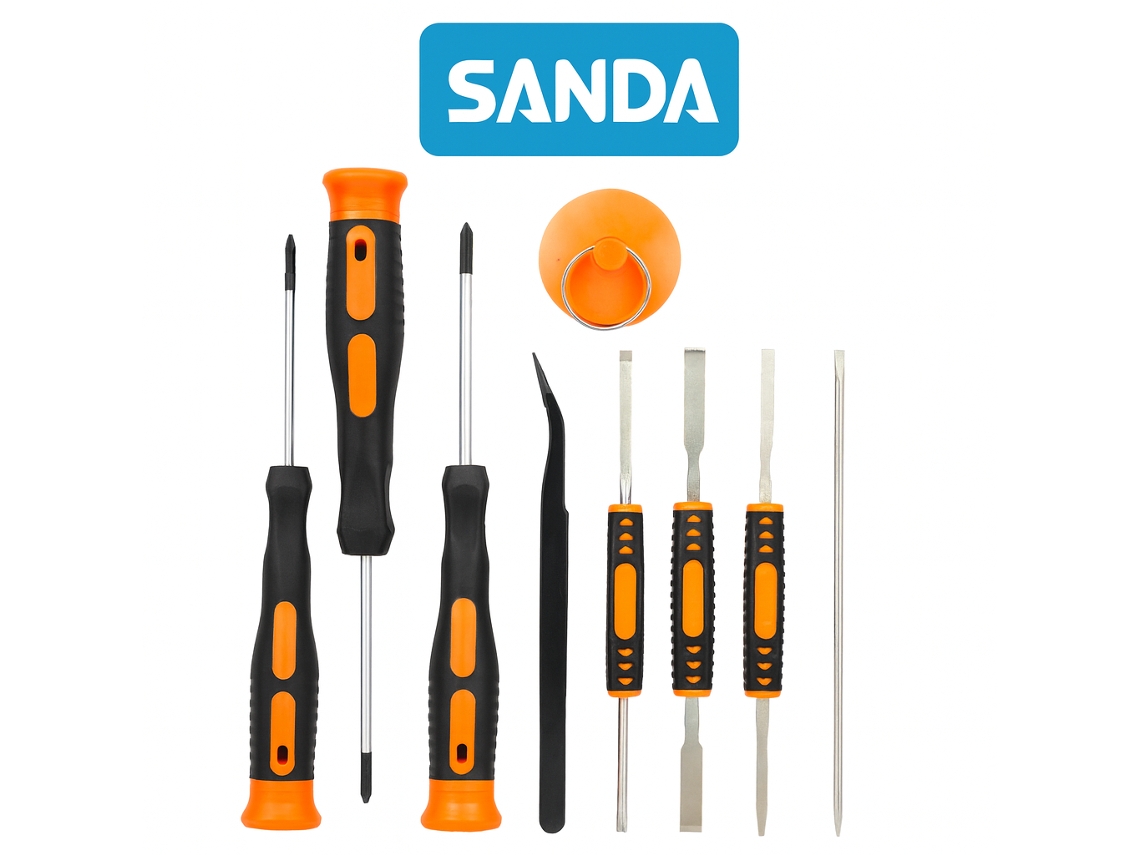 Kit de herramientas de mantenimiento de dispositivos electrónicos Sanda SD 3452, color negro y naranja