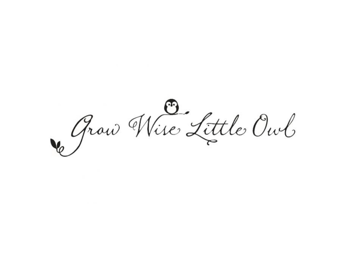 Adhesivo de pared Baok con la frase "Crece, pequeño búho sabio", adhesivo decorativo removible para niños y guarderías.