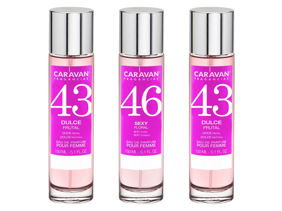 3x Perfume de Mujer (2)Nº43 Nº46 150ml CARAVAN