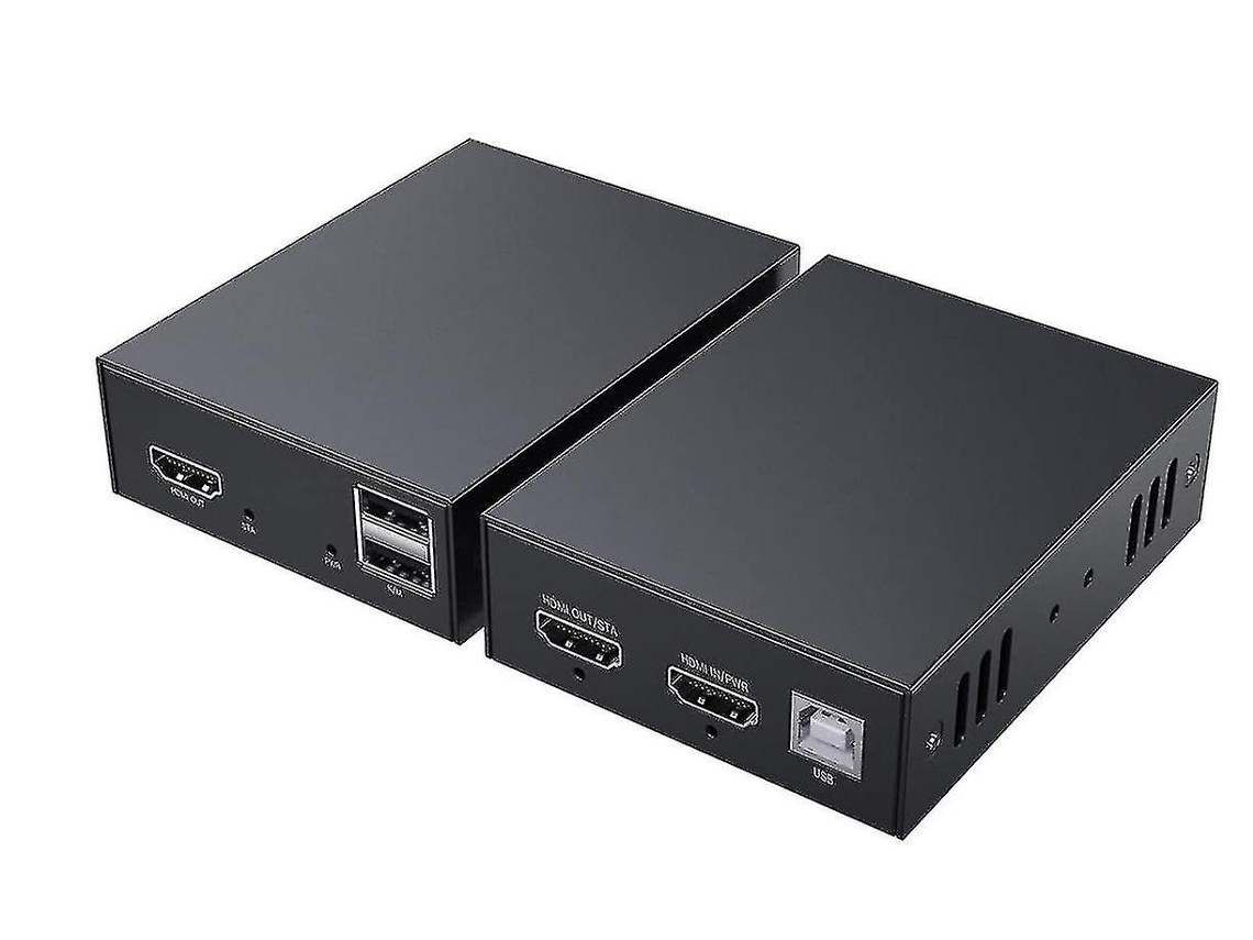 Extensor HDMI KVM USB PW HT225HK, transmisión de 50 m (165 pies) por Cat5e/6/7, Full HD 1080P, compatible con salida de bucle, función EDID 3D, Yizhood (negro)