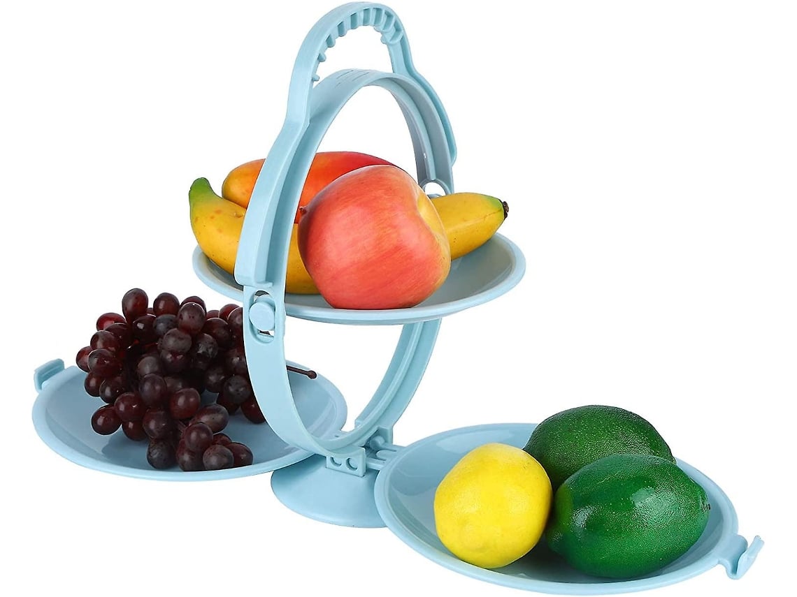 Plato De Frutas Plegable De Múltiples Capas, Soporte Para Snacks Y Postres, Utensilio De Cocina Azul