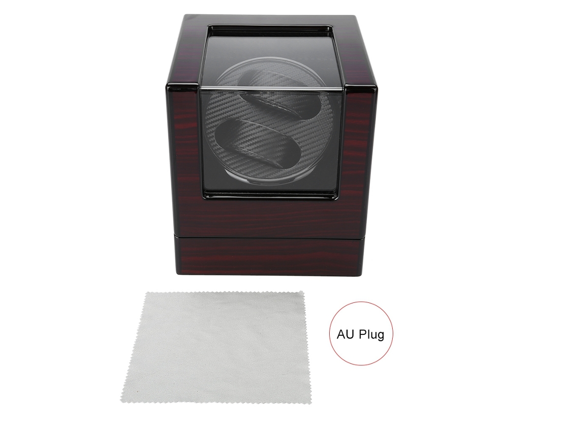 Caja de carga automática para relojes mecánicos, pantalla roja/negra