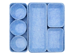 Organizador De Cajones Apilable De Fieltro Grueso, Organizador De Almacenamiento Para Oficina (azul)