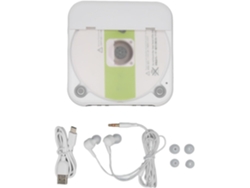 Reproductor de CD portátil con Bluetooth, compatible con CD, CD-R, CD-RW, MP3, WMA y entrada AUX, con pantalla LCD y batería integrada de 1200 mAh. Jortmrd
