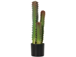 Cactus Artificial, 66 Cm, Maceta, 3 Hojas, Decoración Verde Para Interiores.