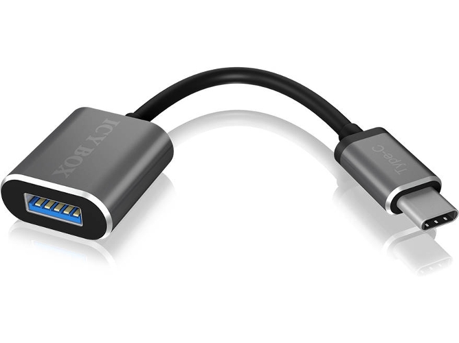 Cable USB ICY BOX USB C/USB A Macho/Hembra Antracite